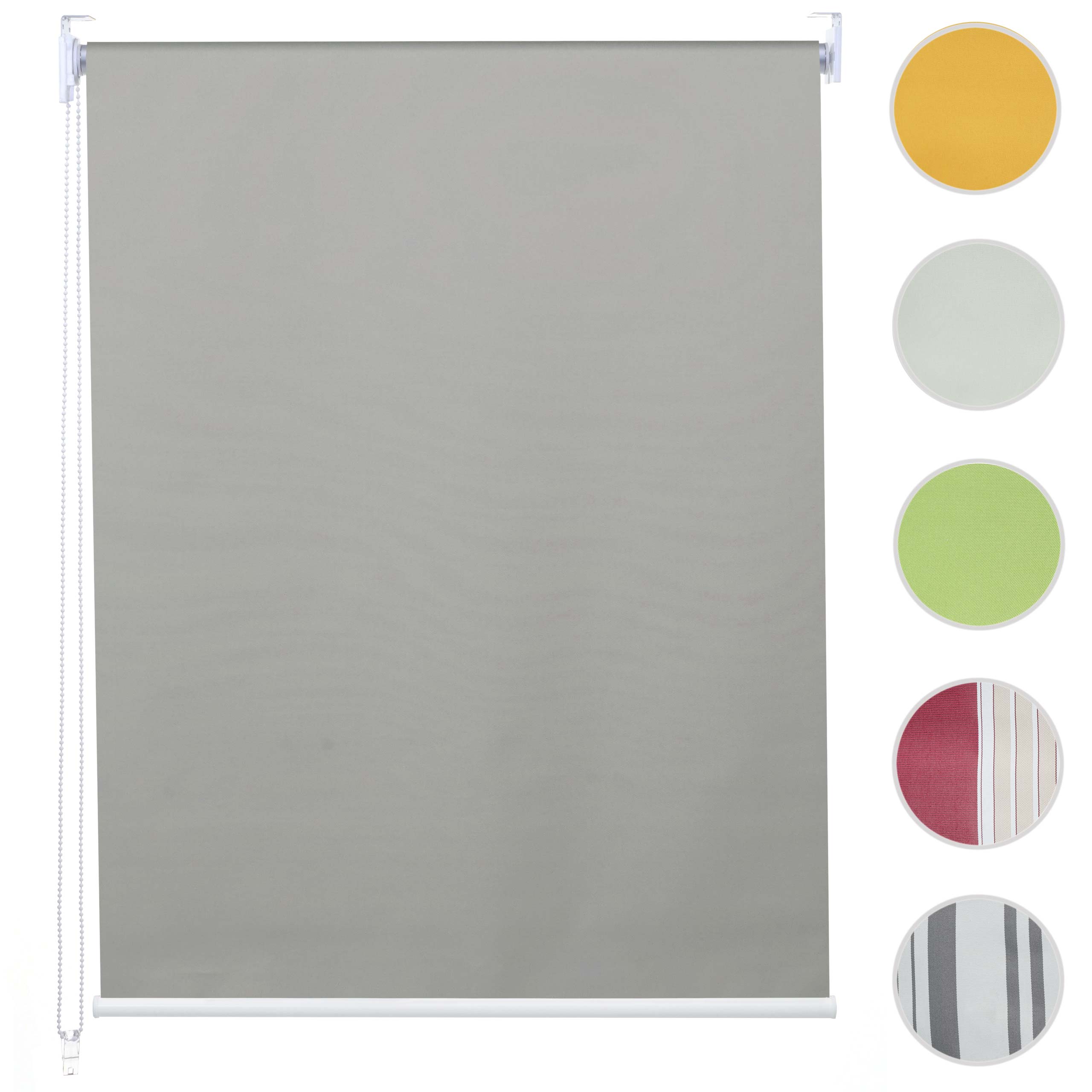 Rollo MCW-D52, Fensterrollo Seitenzugrollo Jalousie, Sonnenschutz Verdunkelung blickdicht 70x160cm ~ grau