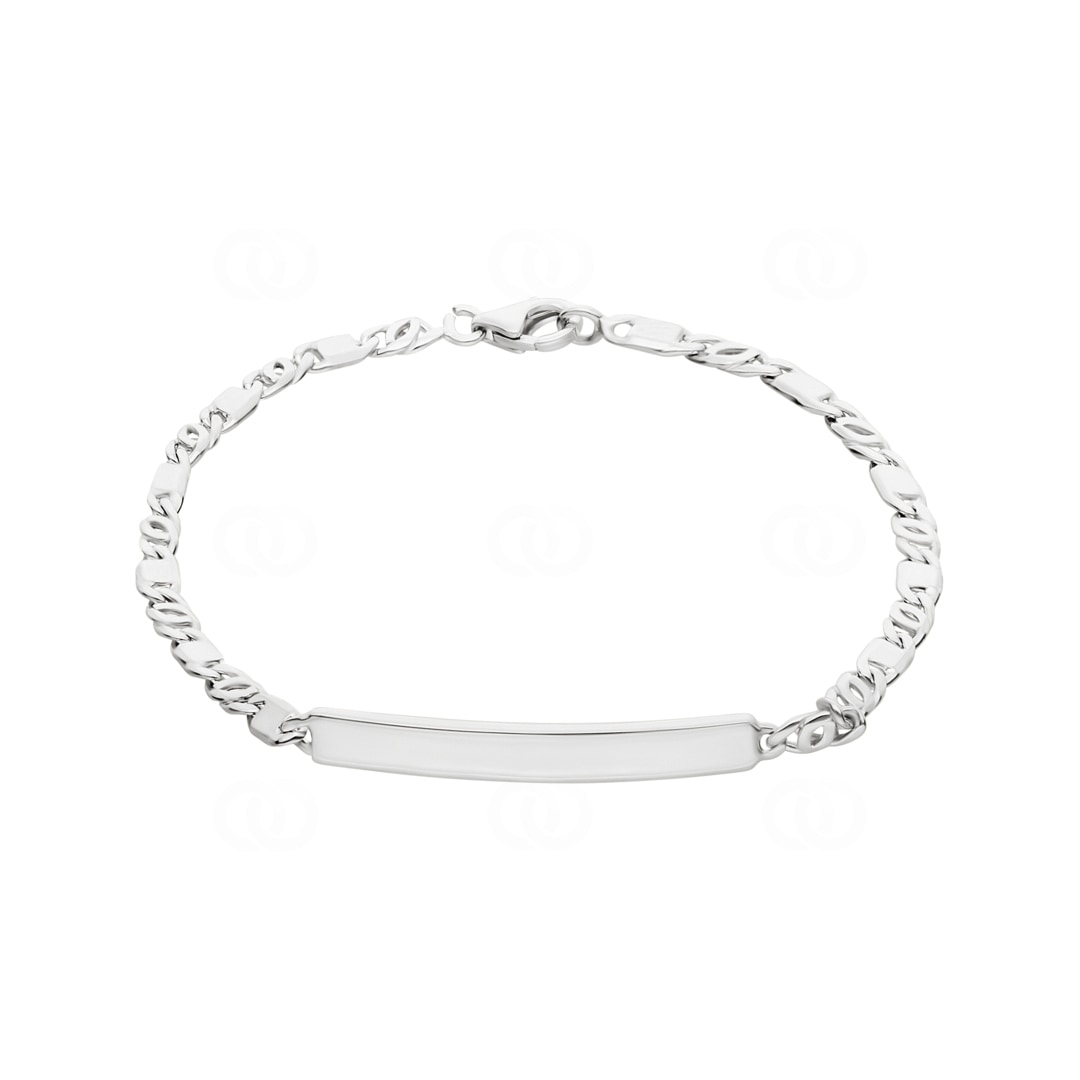 Gravurarmband Fantasie 925 Silber rhodiniert 4.0mm