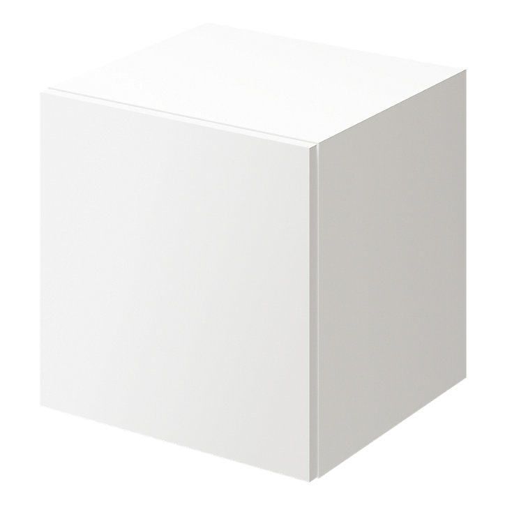 Cube de rangement avec porte blanche GoodHome Atomia H. 37,5 x L. 37,5 x P. 37 cm