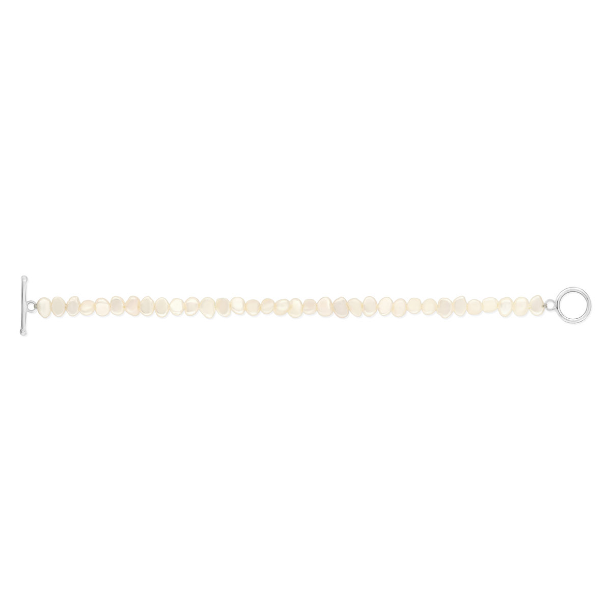 Bracelet perles d'eau douce et argent 925 18.5cm