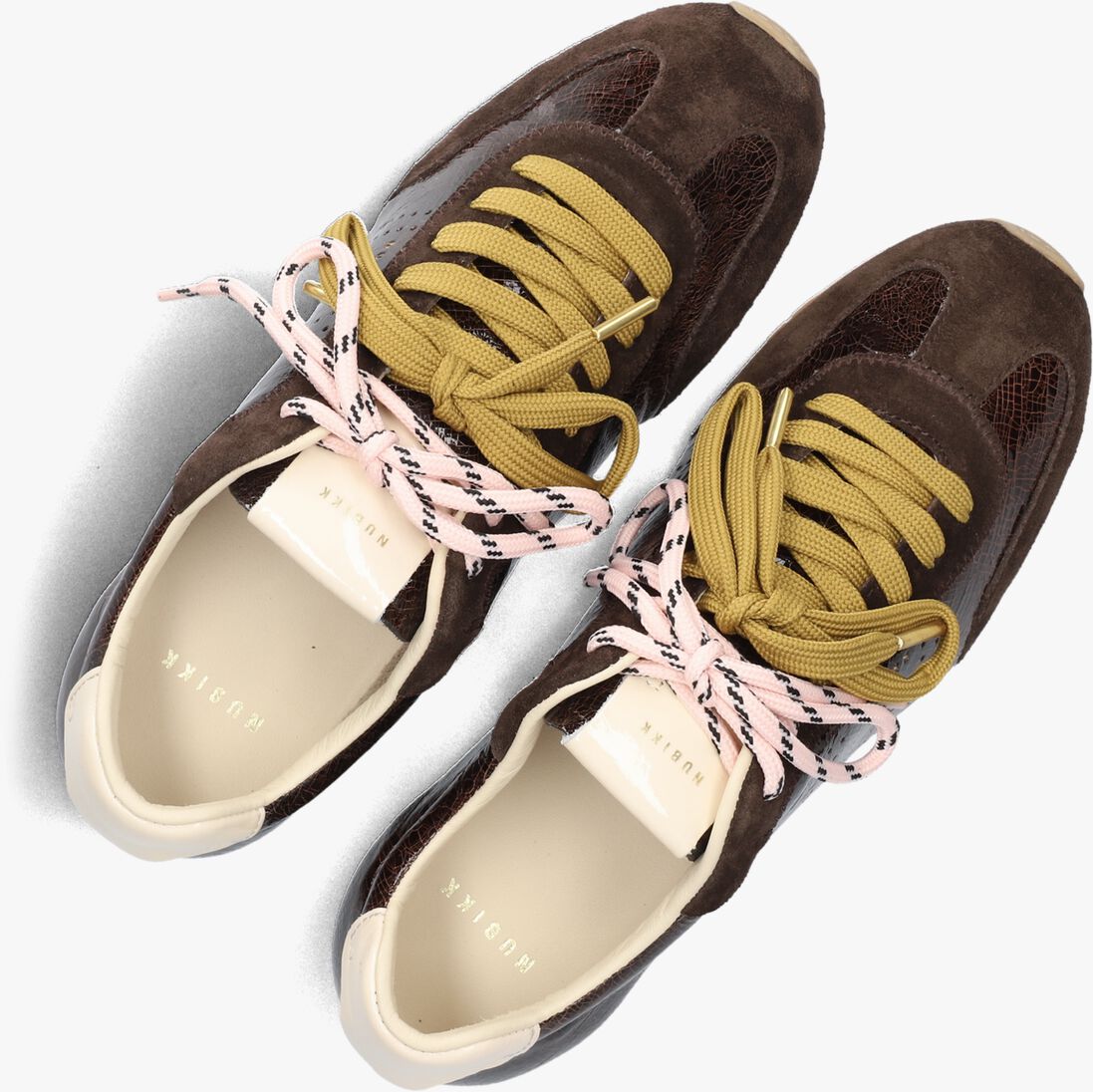 bruine nubikk lage sneakers billy lou