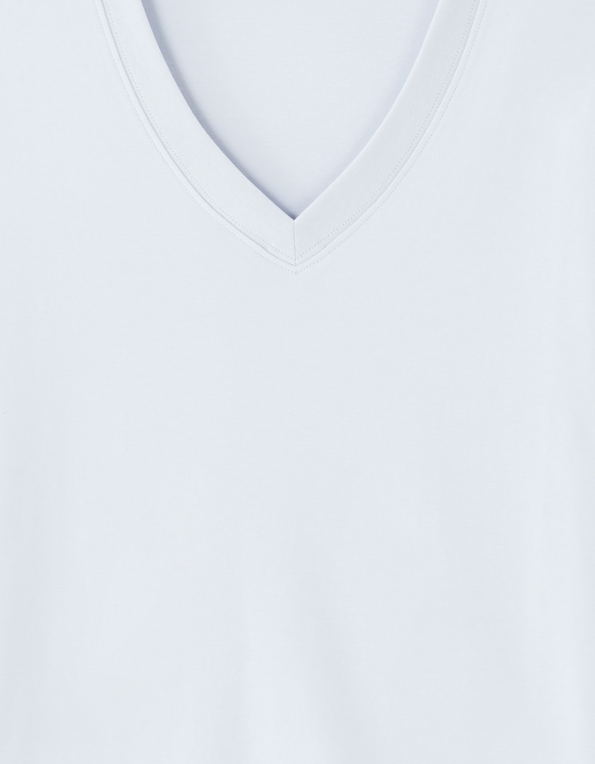 T-shirt en coton doux à col V - gris