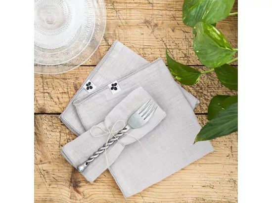OUREA - Lot de 3 Serviettes 40x40cm Gaze de Coton Nuage