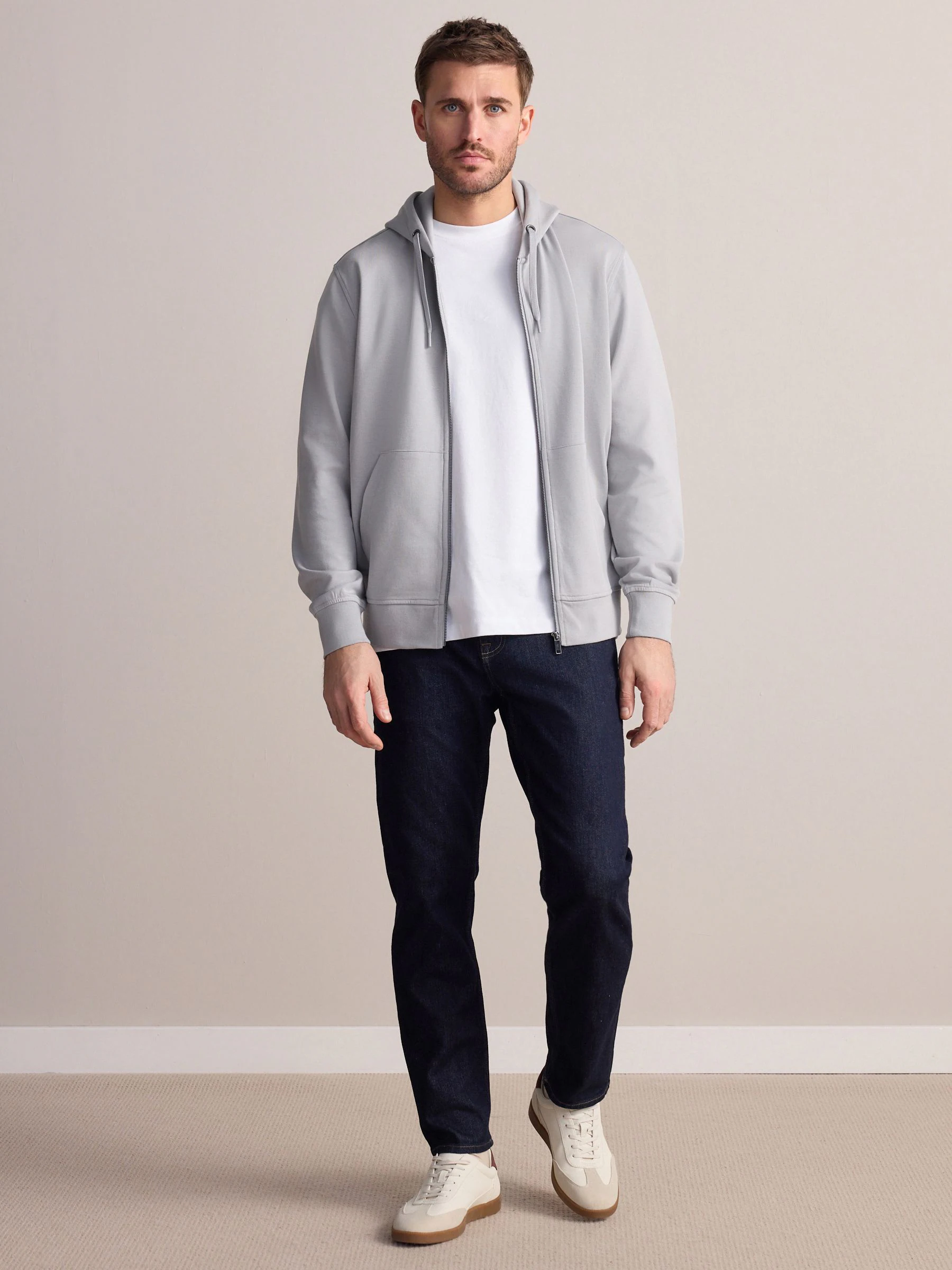 Ice grey - Signature Soft Touch Modal Full Zip Hoodie
