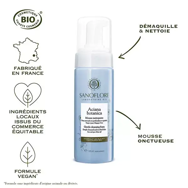 Água de limpeza facial Sanoflore Aciana Botanica 150ml