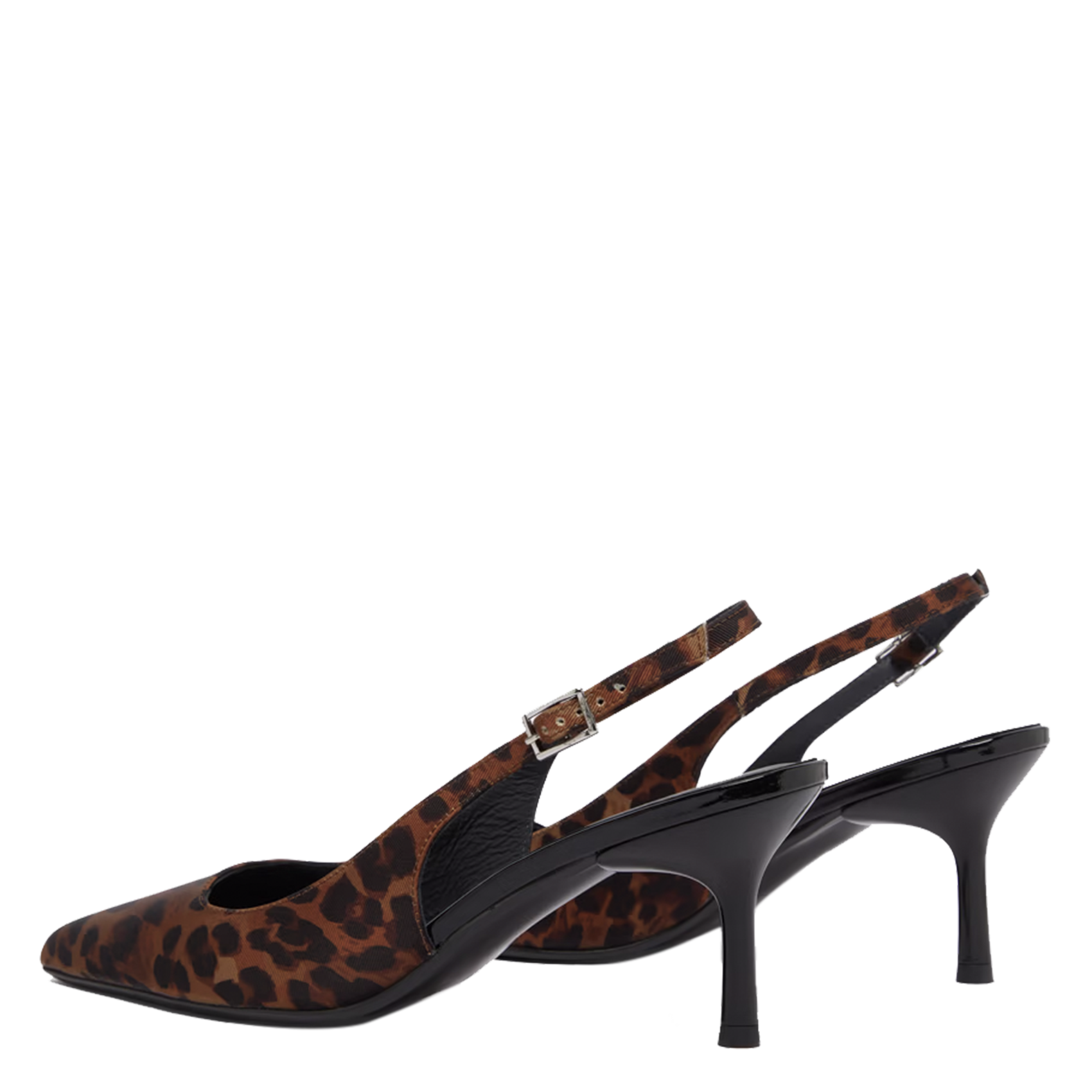 DIAMANTUS - Escarpins slingbacks imprimé léopard| Marron