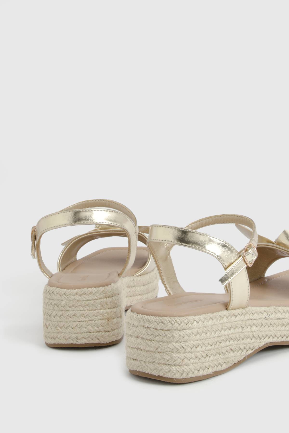 boohoo Compensées Espadrilles À Brides Avec Détail Nœud