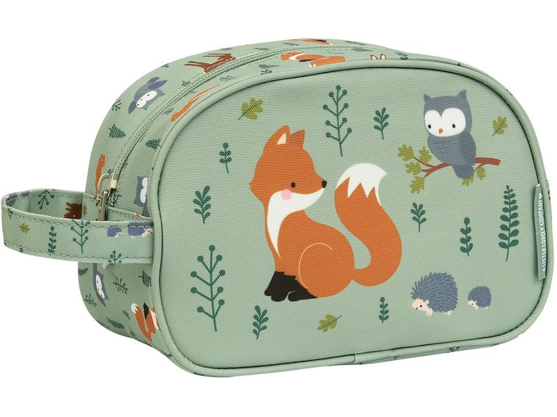 A Little Lovely Company Necessaire Waldfreunde Olivgrün Kulturbeutel im herzigen Design