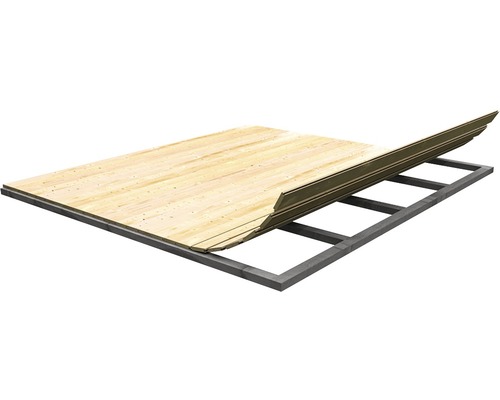 Karibu vloer voor basismaat 300 x 300 cm, naturel