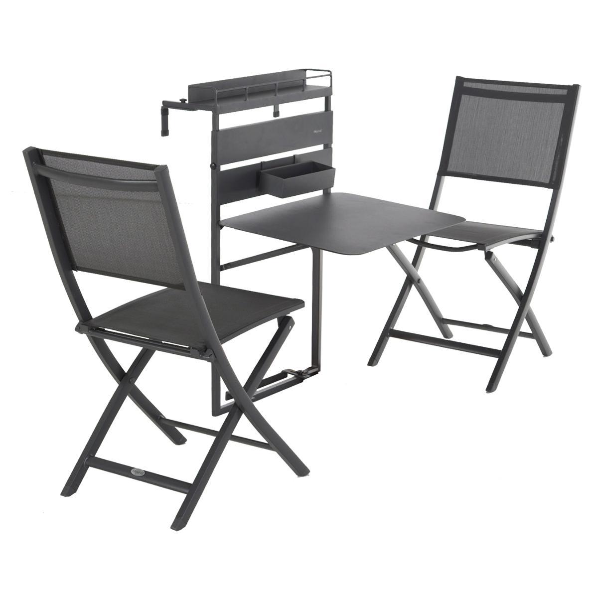 TABLETTE FIRA ALUMINIUM PLIANTE GRAPHITE 2 PLACES