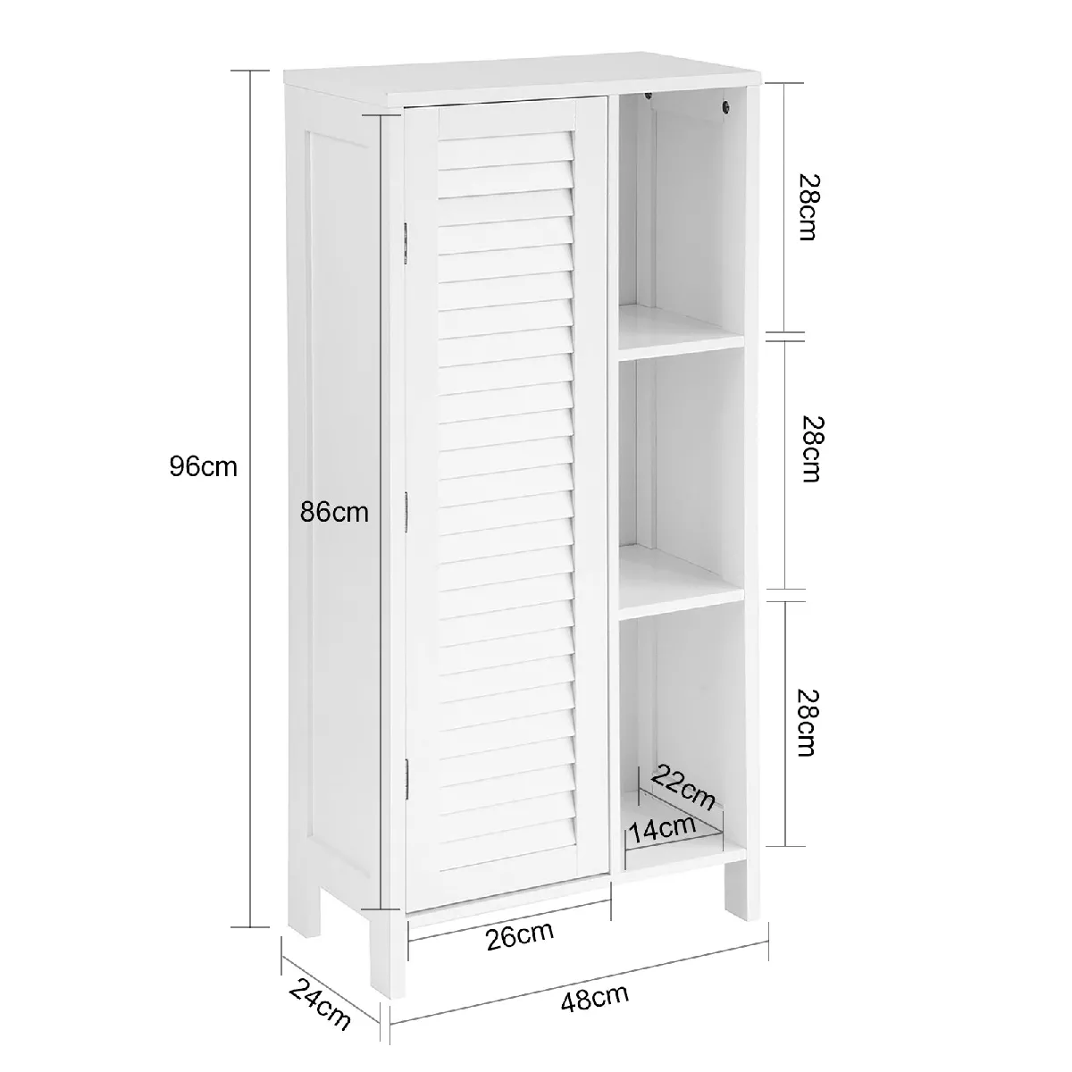 SoBuy BZR39-W Meuble bas Compact