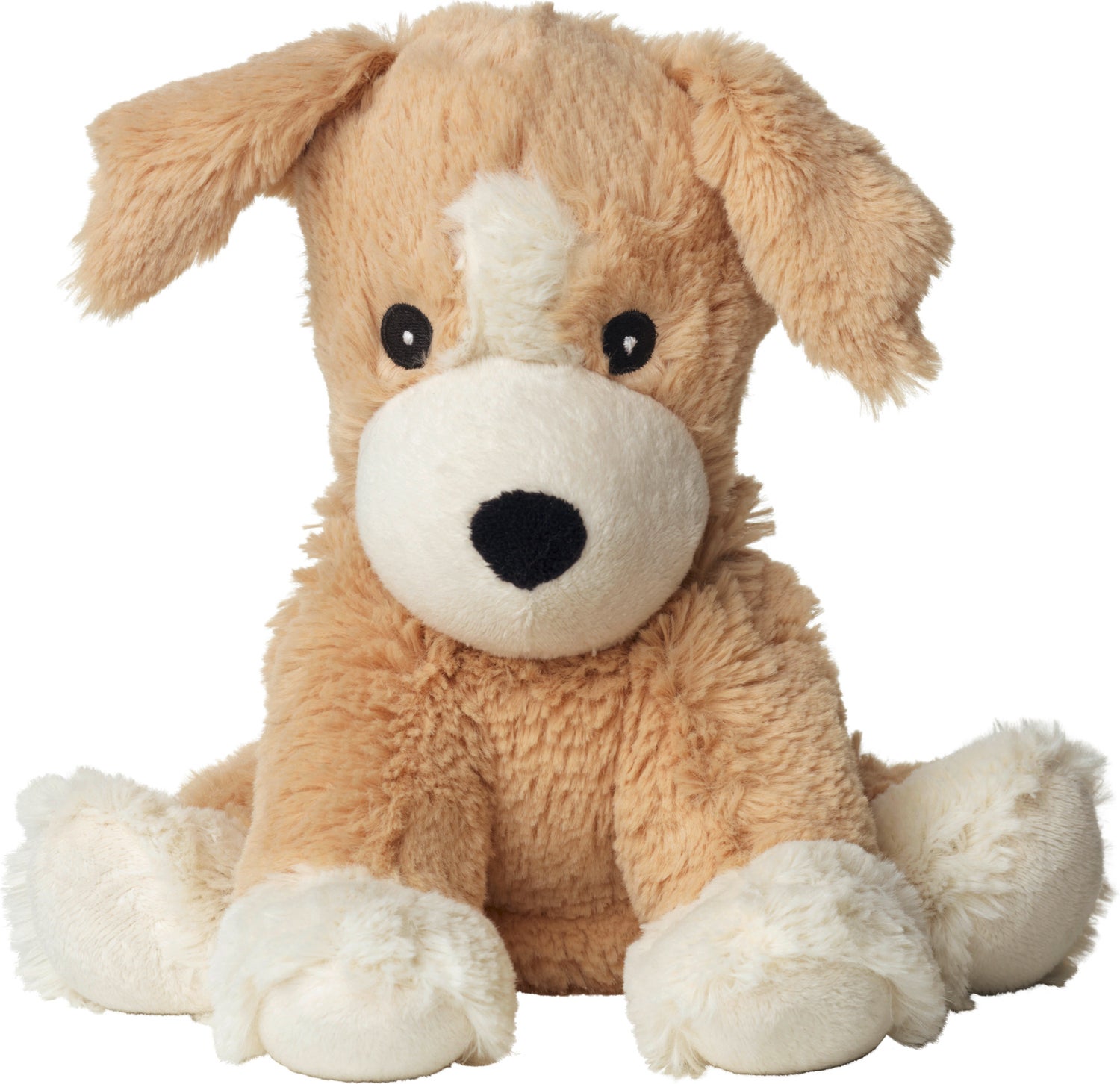 Warmies magnetronknuffel puppy bruin / wit 11 x 12 x 29 cm