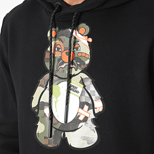 Sweat Capuche Camouflage SP103 Noir