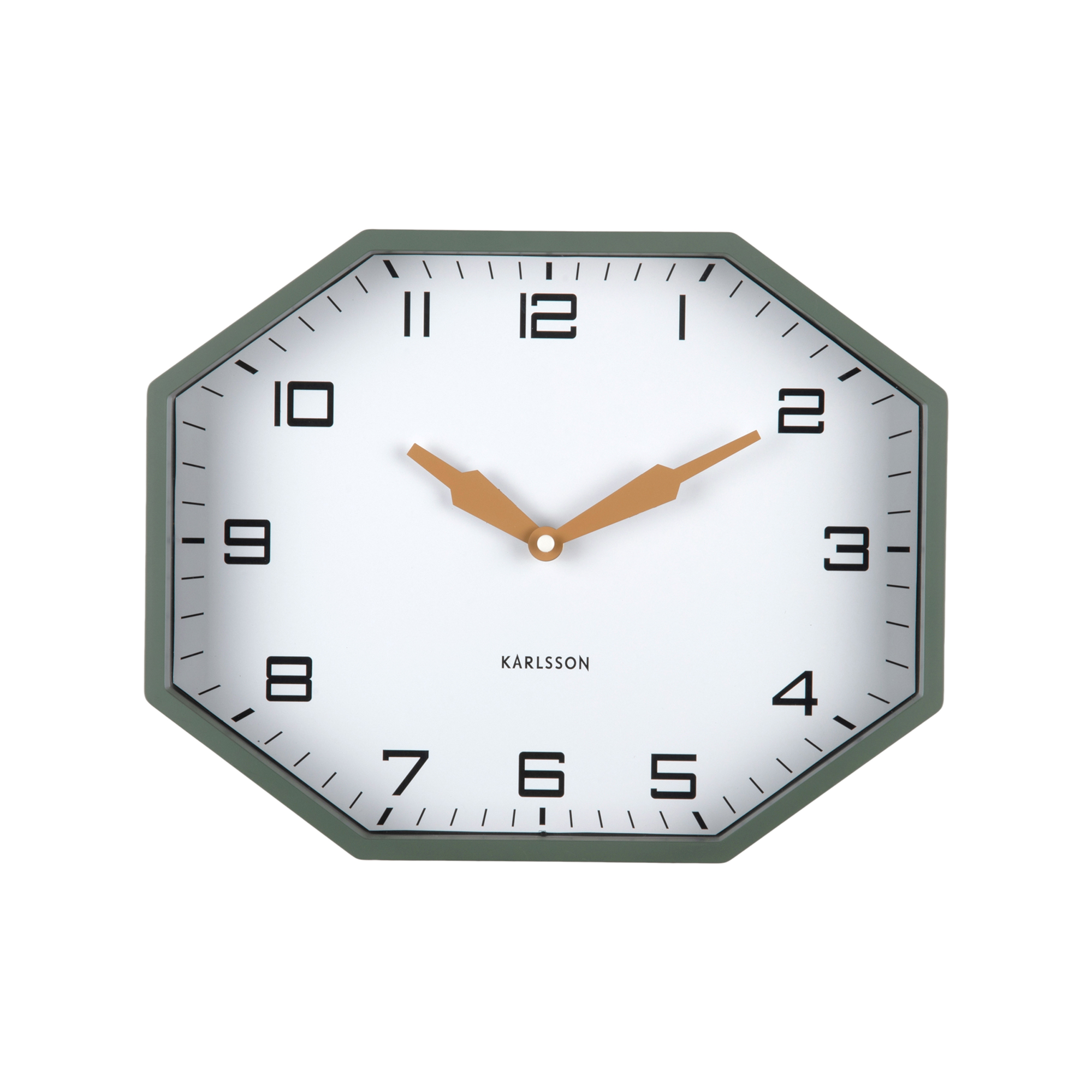 Wandklok Modern Factory Octagon Jungle groen