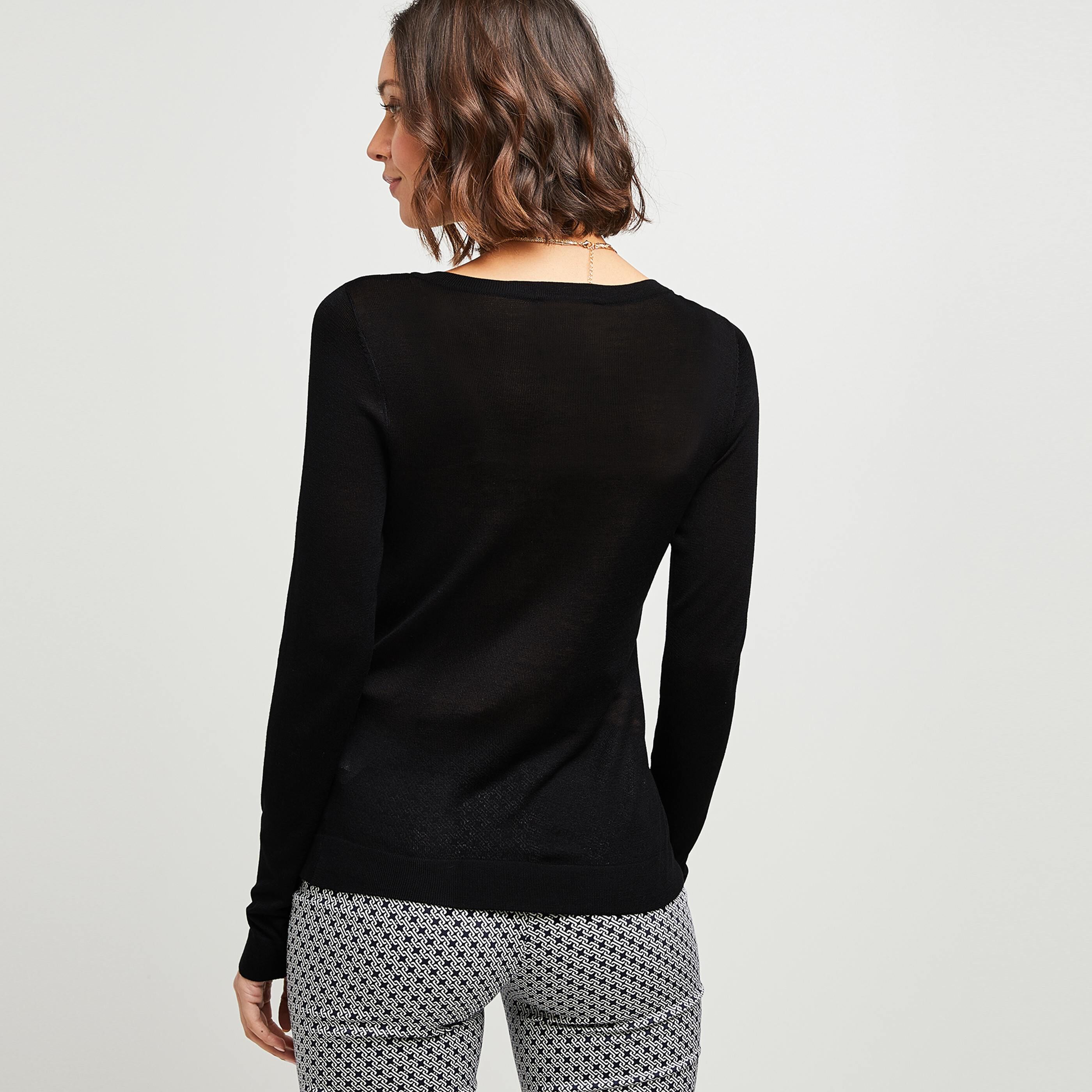 Gilet noir col rond - NOIR