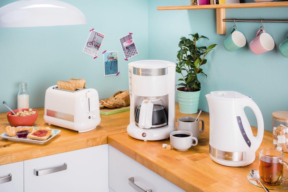 bouilloire électrique de 1,7L sans fil avec base 360° 2400W blanc Moul