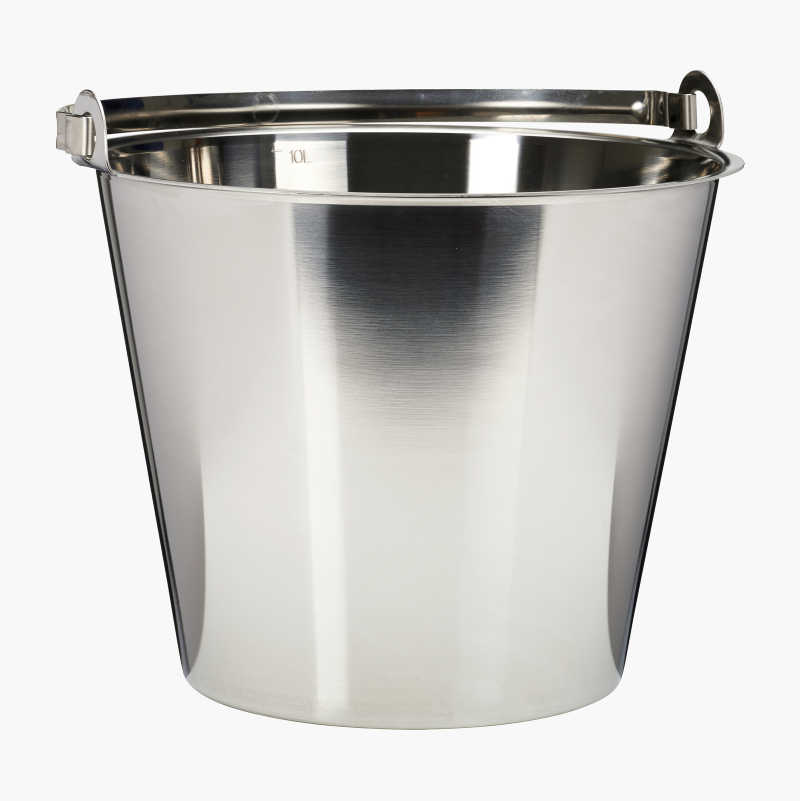 Rustfri bøtte, 10 liter