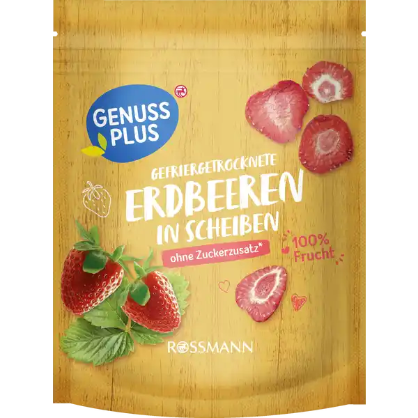Gefriergetrocknete Erdbeeren in Scheiben
