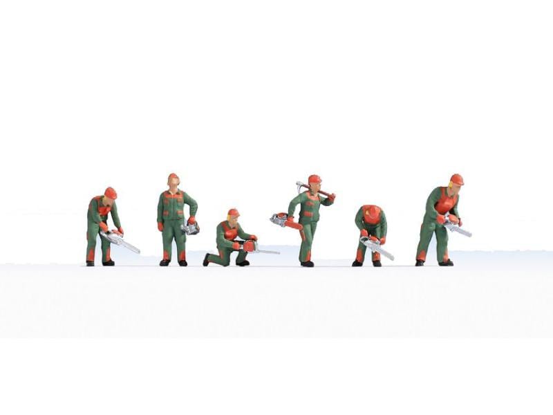NOCH Figuren Waldarbeit 6 Stück, H0 Waldarbeit Figuren für H0 Modelleisenbahnen