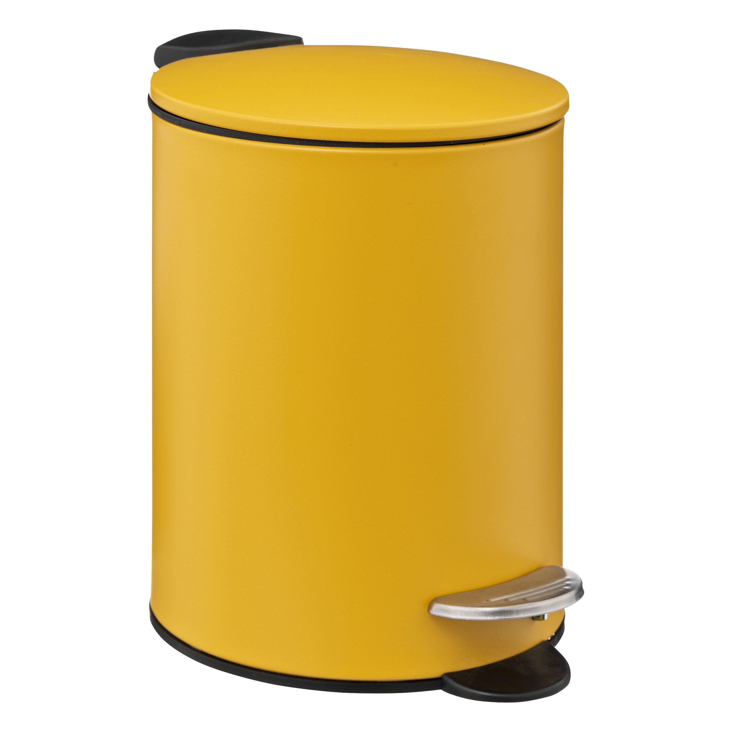 5Five Pedaalemmer - mosterdgeel - metaal - 3L - 23cm - soft close