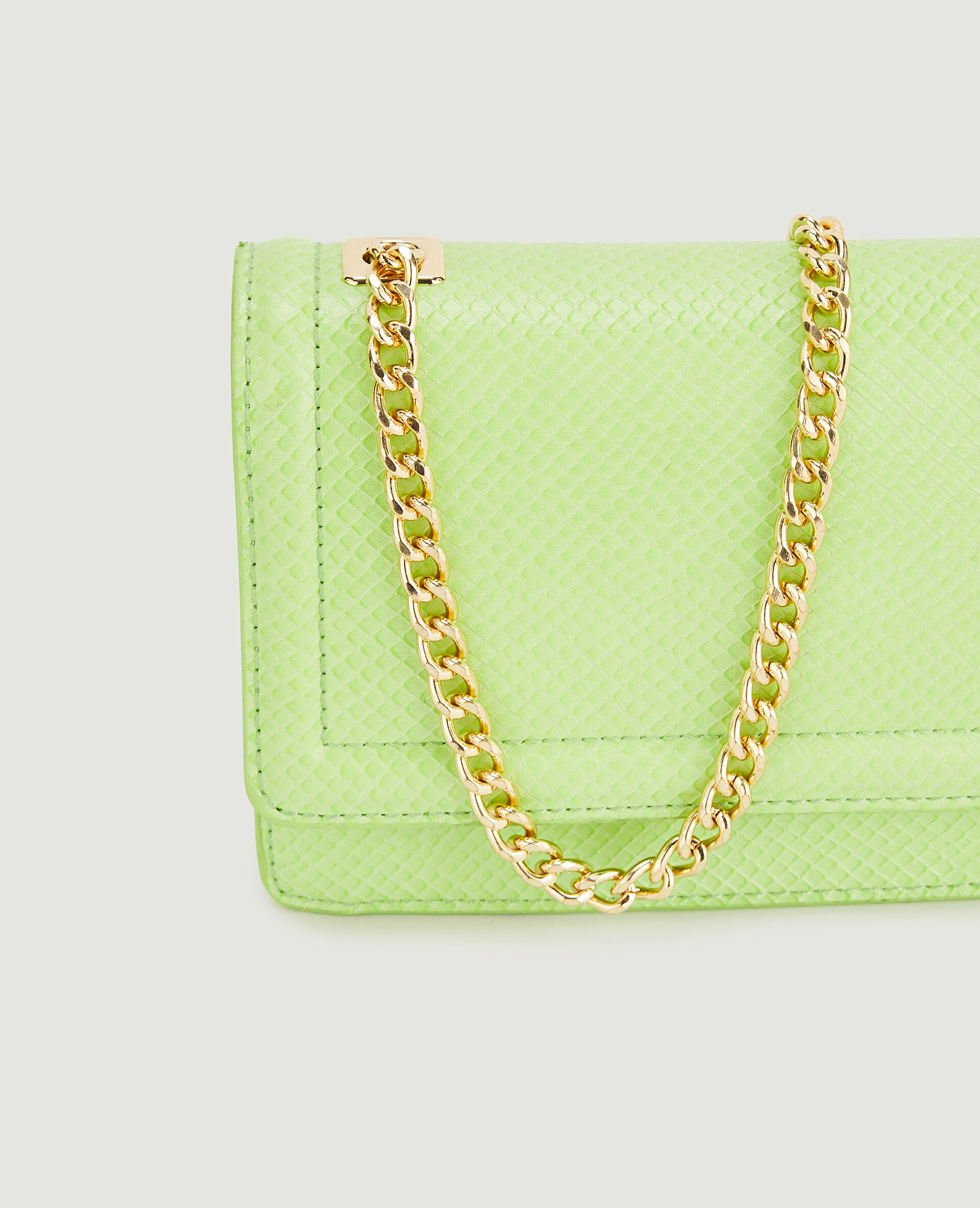 Sac rigide effet serpent - Vert anis