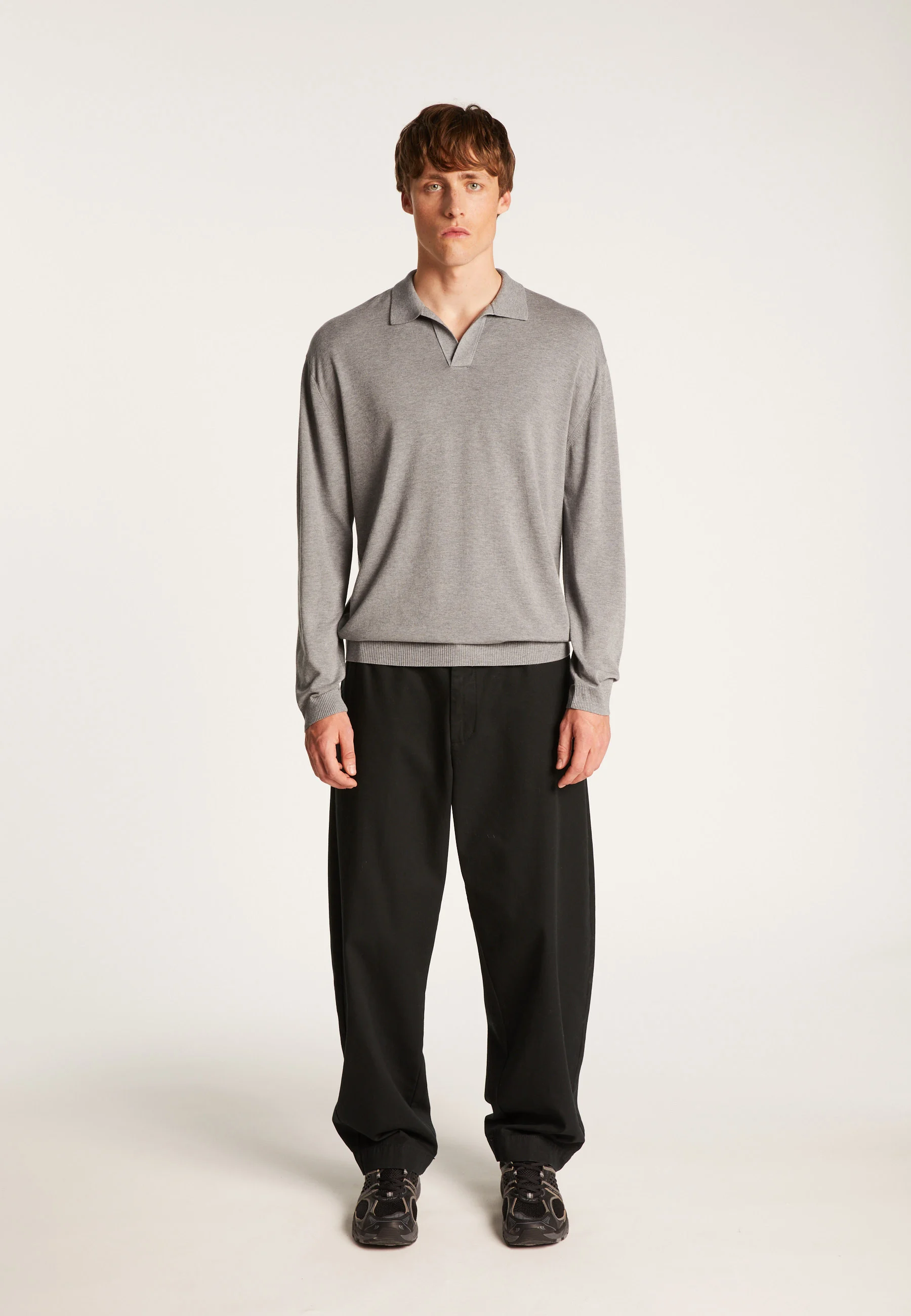 THIBAUDAH24 - Polo en laine mélangée | Gris