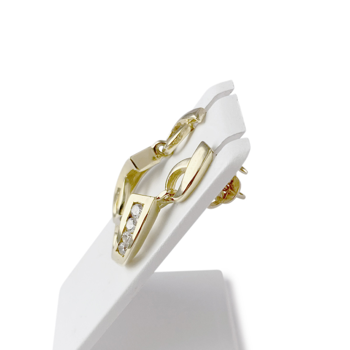 Boucles d'oreilles d'occasion or 750 jaune zirconias