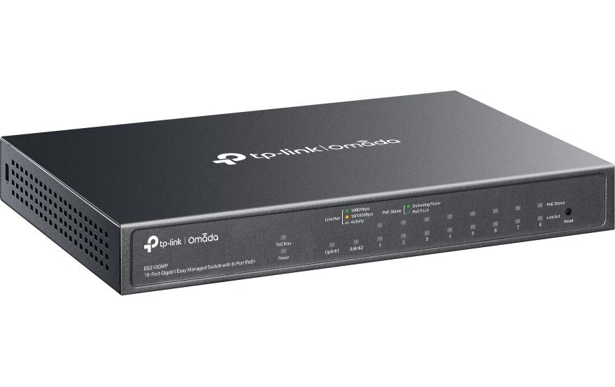 ES210GMP 10 Port<br>Omada 10-Port Gigabit Easy Managed Switch mit 8-Port PoE+