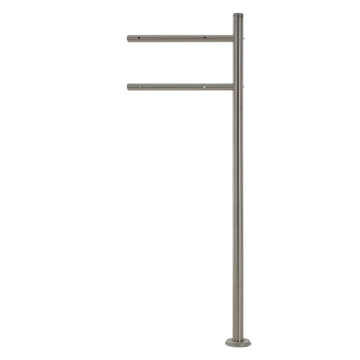 ECD Germany vrijstaande brievenbus met krantenvak, design brievenbus met post, brievenbussysteem, brievenbusstandaard zilver 120 cm roestvrij staal, brievenbus antraciet houtlook gepoedercoat staal