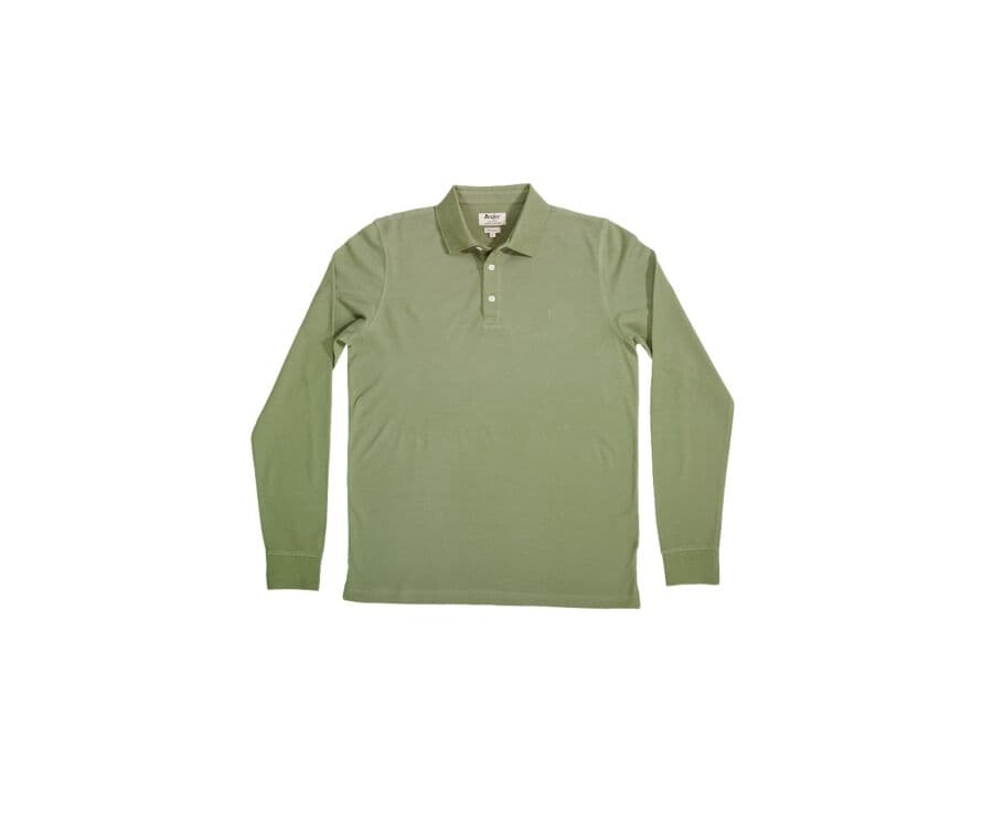 Polo manches longues homme Vert sauge - ALEC II ML