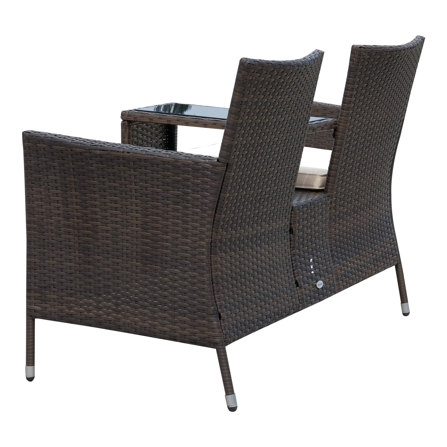 Outsunny Polyrattan Gartenbank 133 x 63 x 84 cm (LxBxH)
