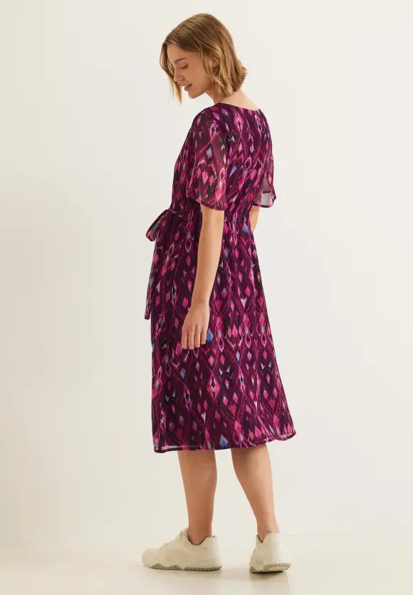 Chiffonkleid in Wickeloptik - tamed berry
