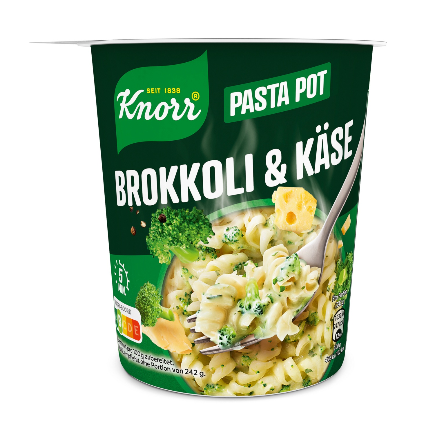 KNORR Pasta Snackbecher, Broccoli-Käse-Sauce 68 g
