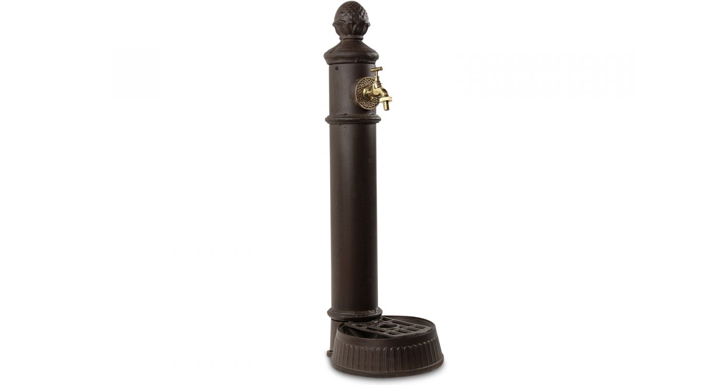 Fontaine de jardin aluminium, métal marron 26x32x84cm - aluminium-métal