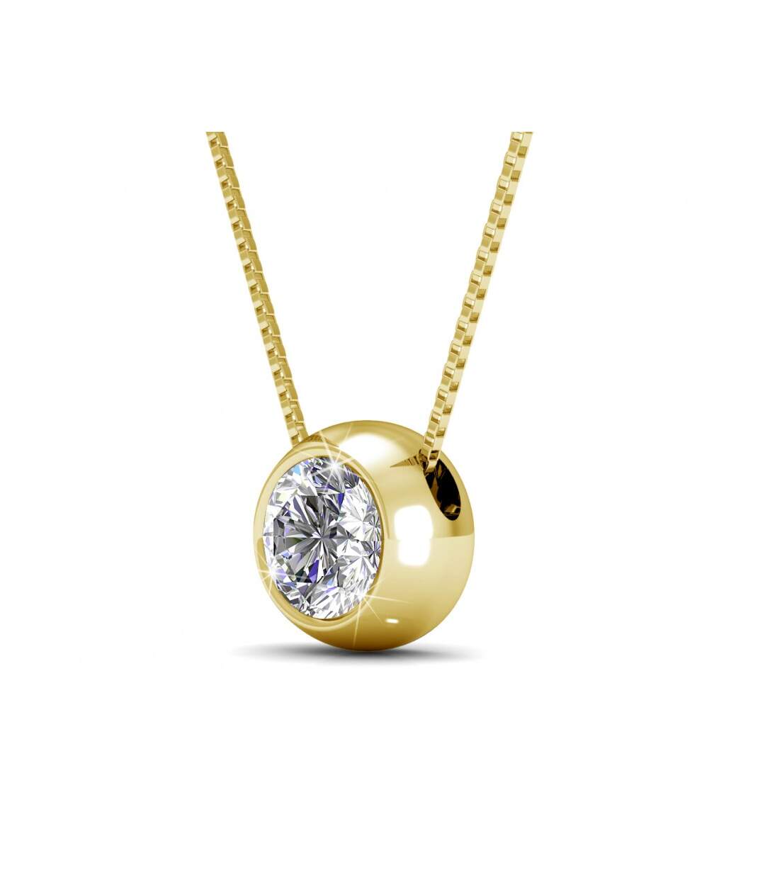 Pendentifs Moon - Or Rosé et Cristal