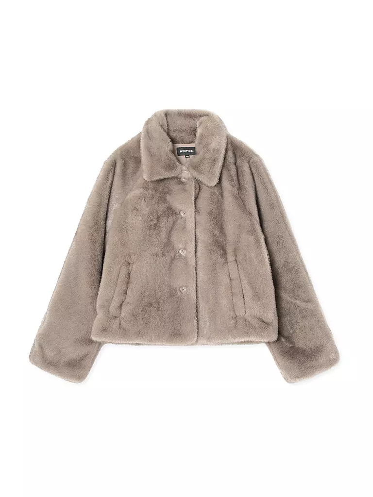 MEOTINE Jacke in Felloptik hellbraun