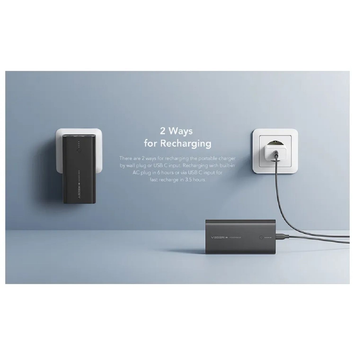 Powerbank ACE100 - 20W10 000mAh Quick Charge PD USB-C