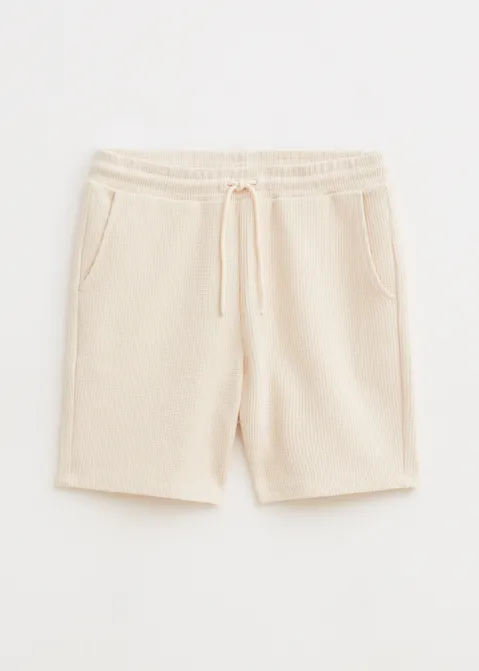 Waffle korte broek off-white (ECRU)