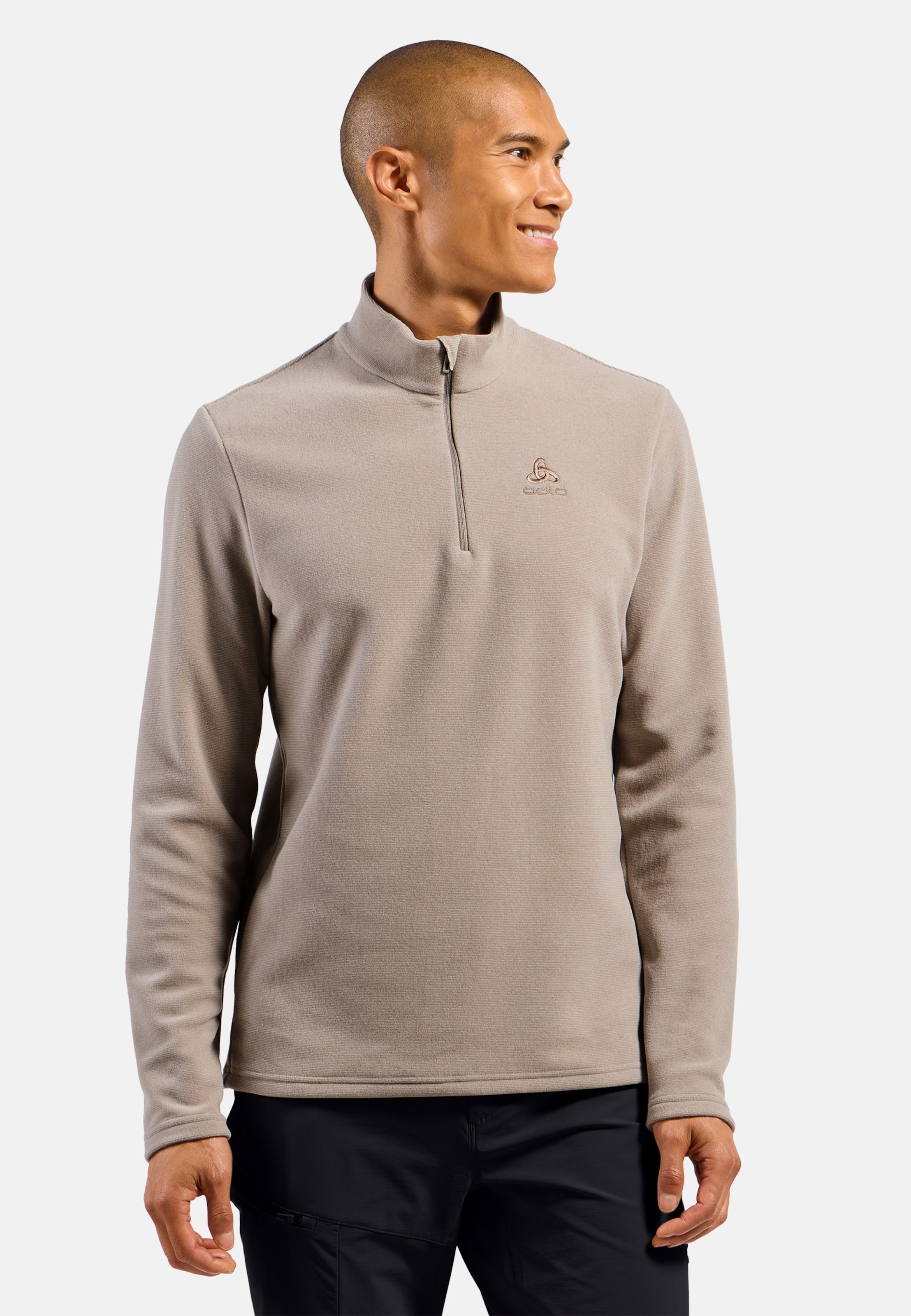 Herren Roy Mid Layer mit Halbreißverschluss in cinder - silver cloud