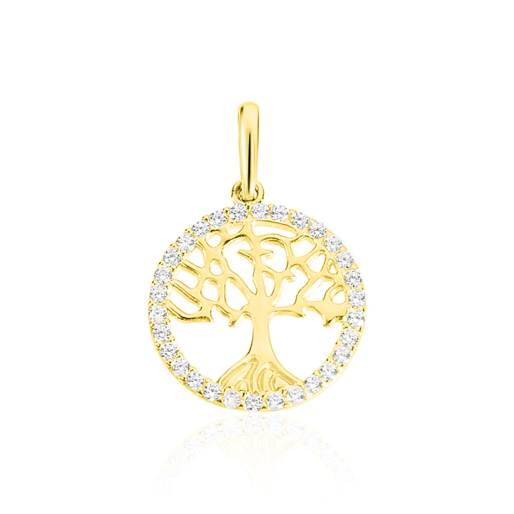 Pendentif Salvy Or Jaune Oxyde De Zirconium