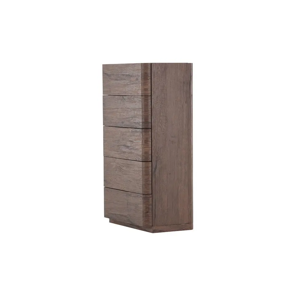 Ladekast 5 Lades - Donkerbruin MDF - 55x35x100cm - Noble