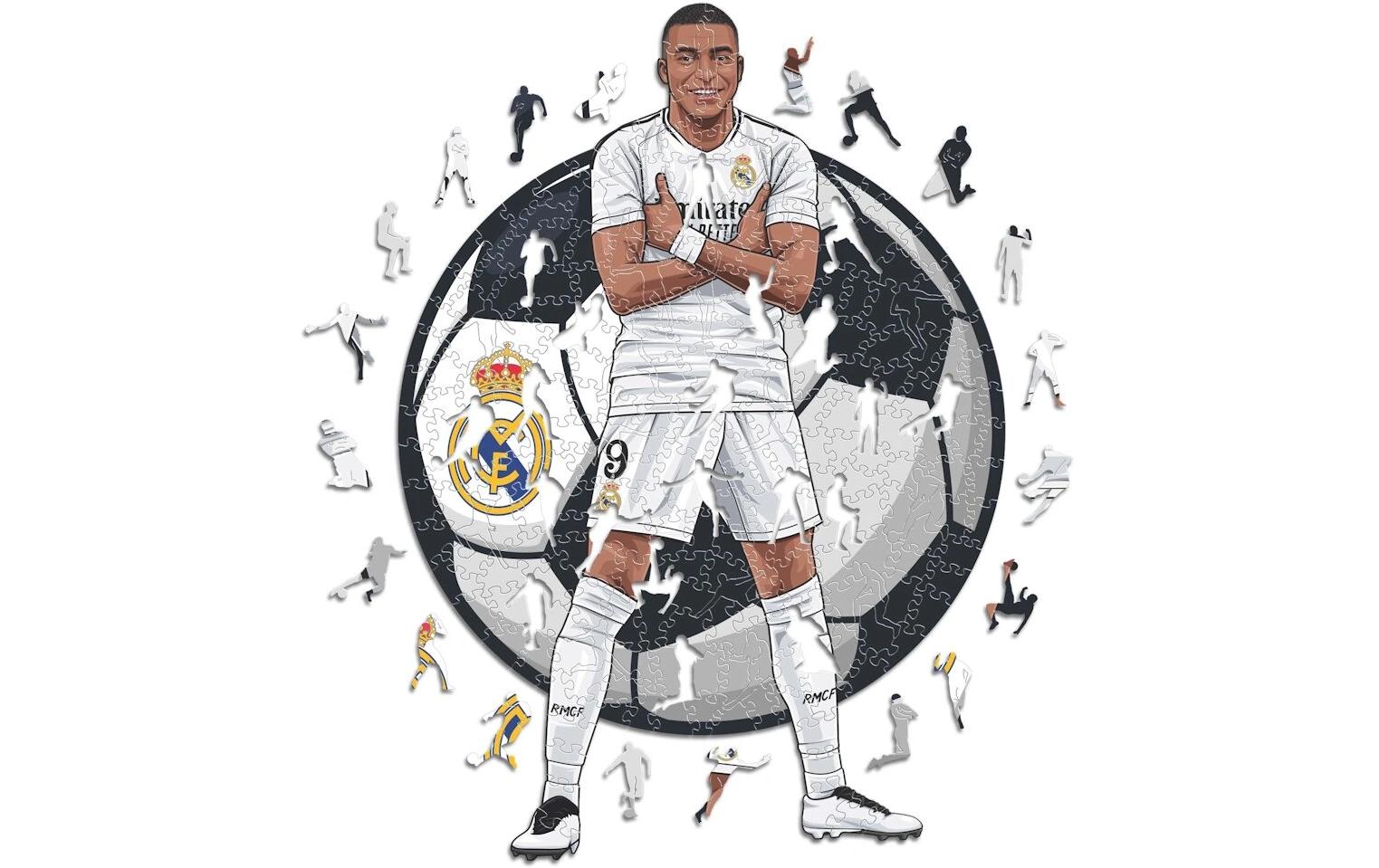 Kylian Mbappé – Real MadridOffiziell lizenziertes Holzpuzzle, Grösse M