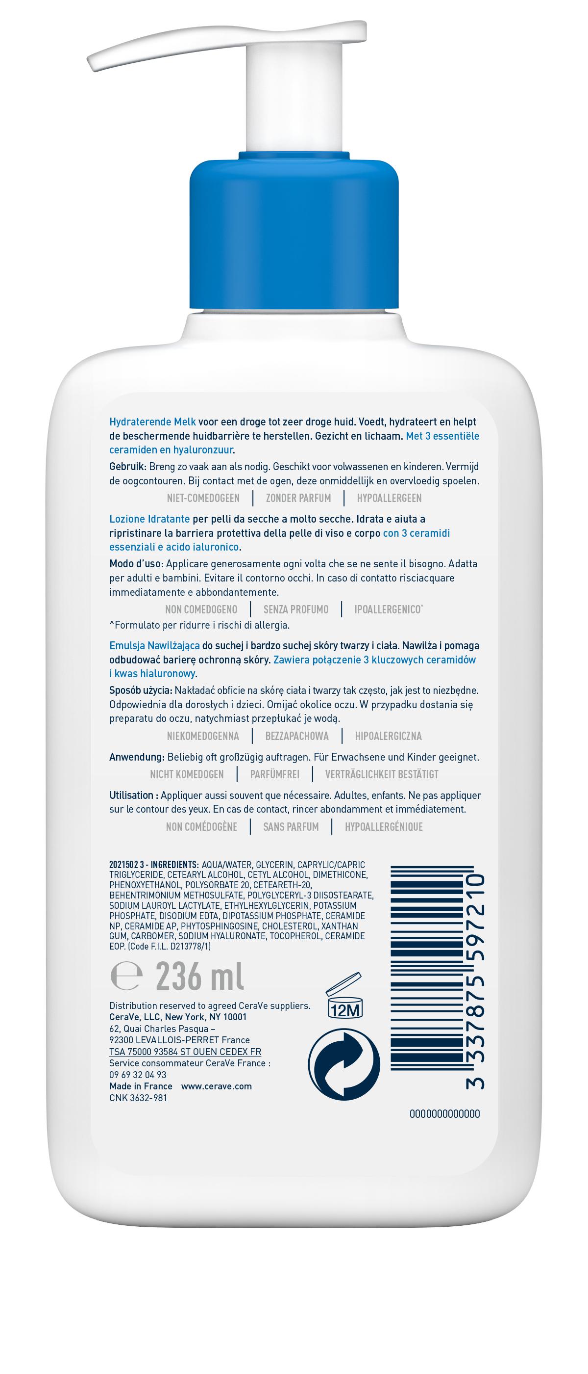 CERAVE Feuchtigkeitslotion Disp 236 ml