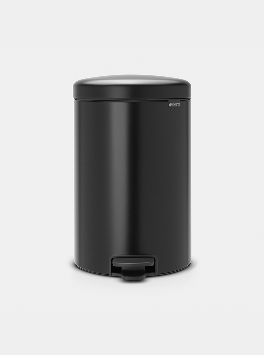 NewIcon Pedaalemmer, 20 liter, kunststof binnenemmer - Matt Black