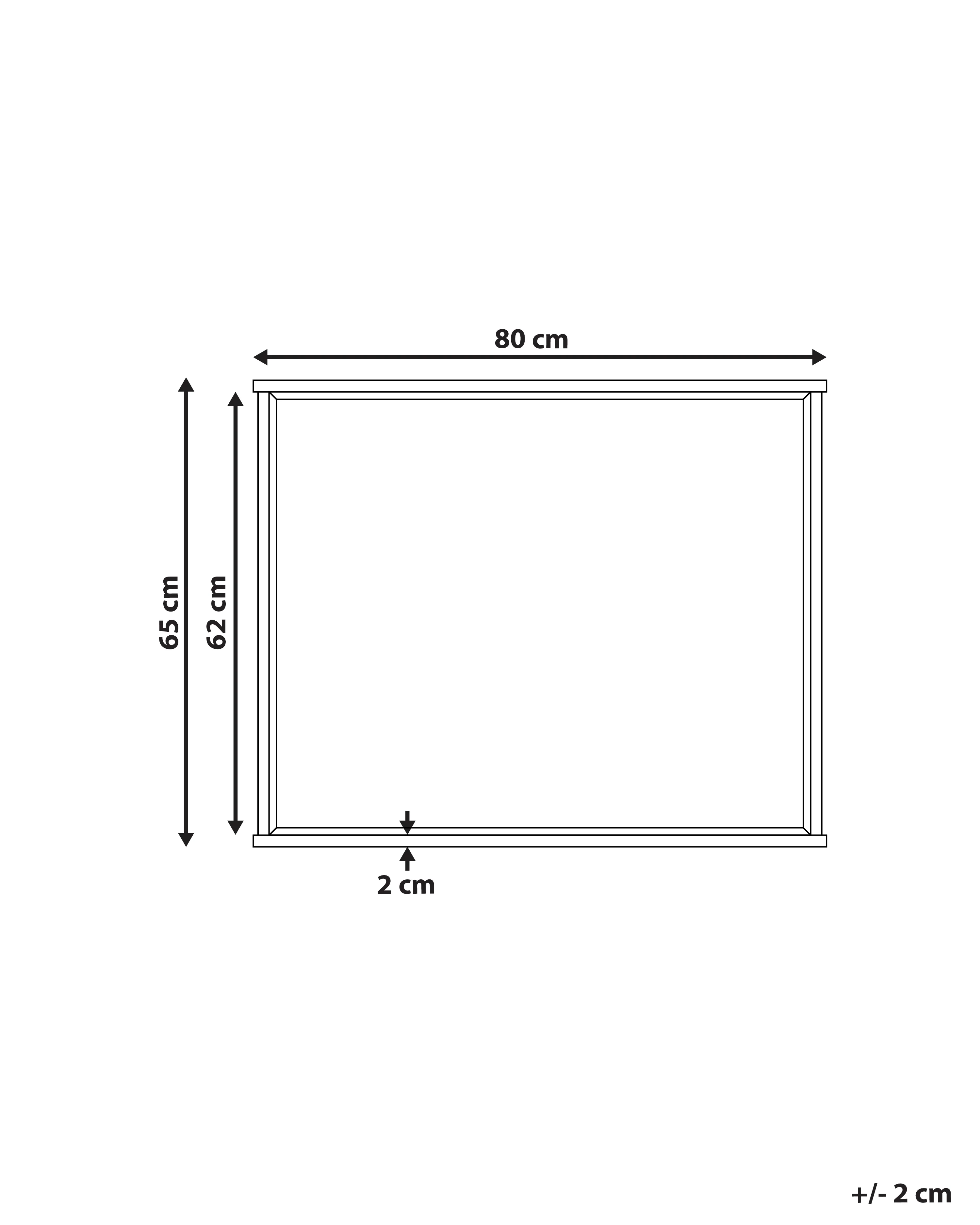 Wandspiegel ROSELL 80 cm 65 cm Lichtbruin