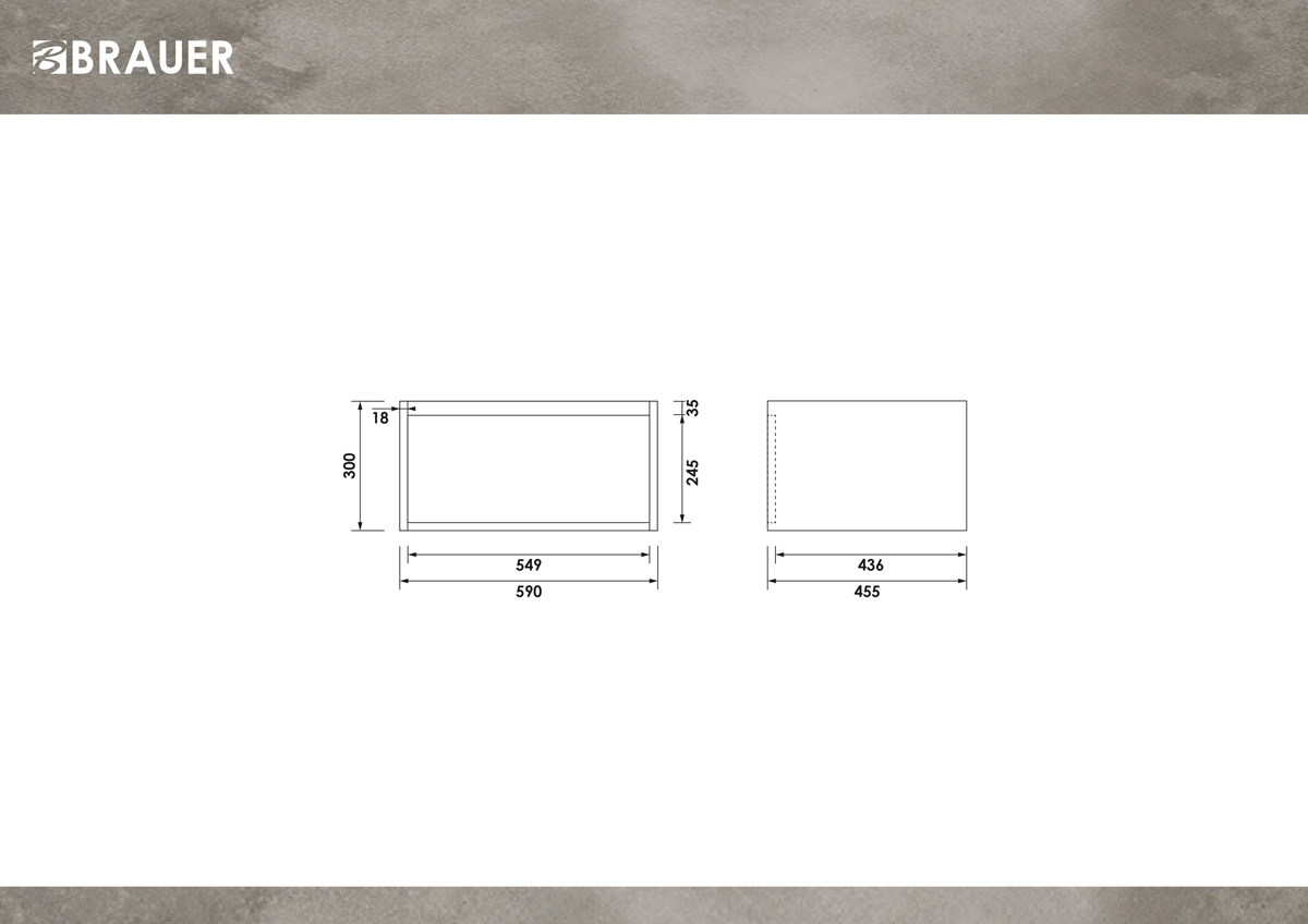 Brauer Hope onderkast 60cm met 1 softclose lade lamellen eiken zwart