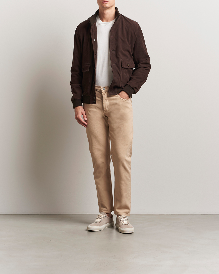 Incotex 5-Pocket Cotton Stretch Pants Beige