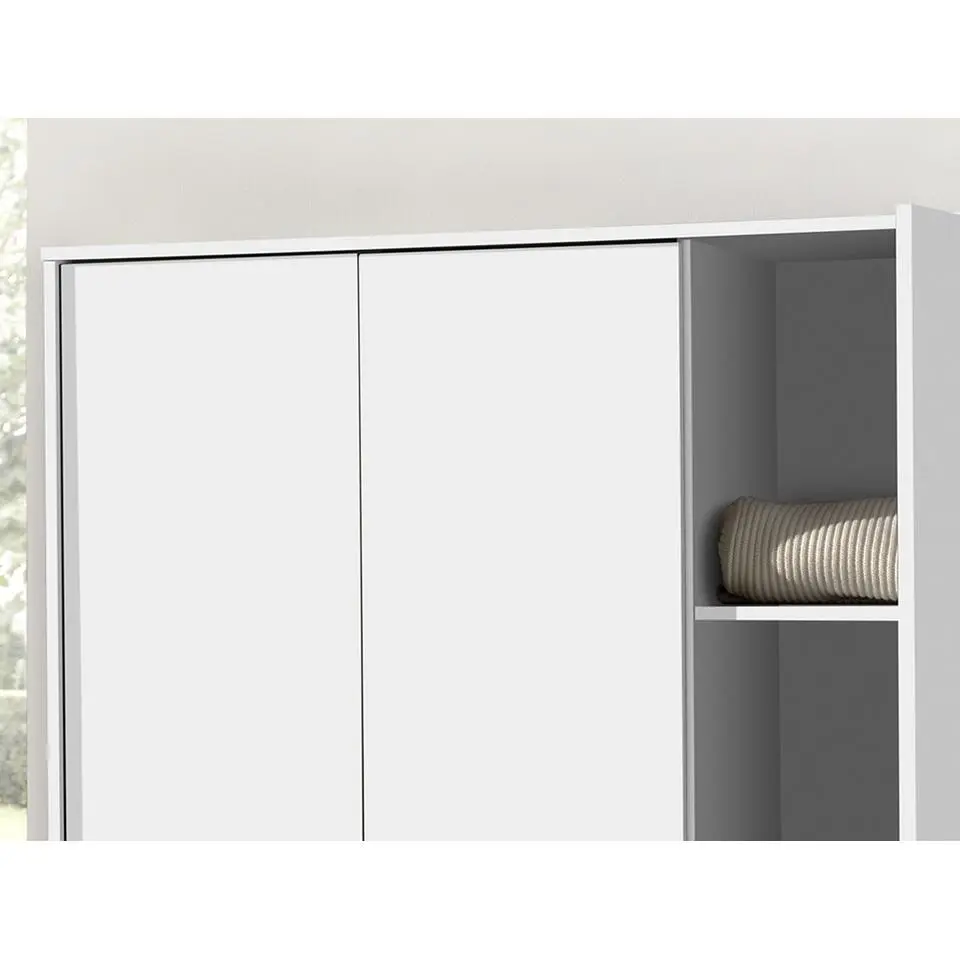 Interiax Kledingkast 'Amelie' - Wit - 3 Deurs - 180x120x54 cm