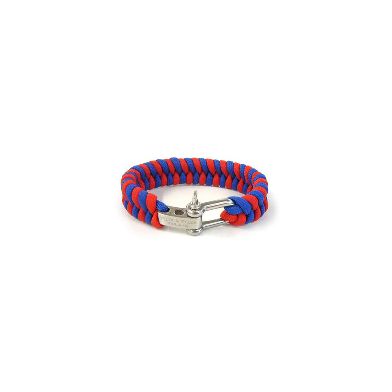Bracelet, tissé paracorde Zig Zag Rouge et Bleu