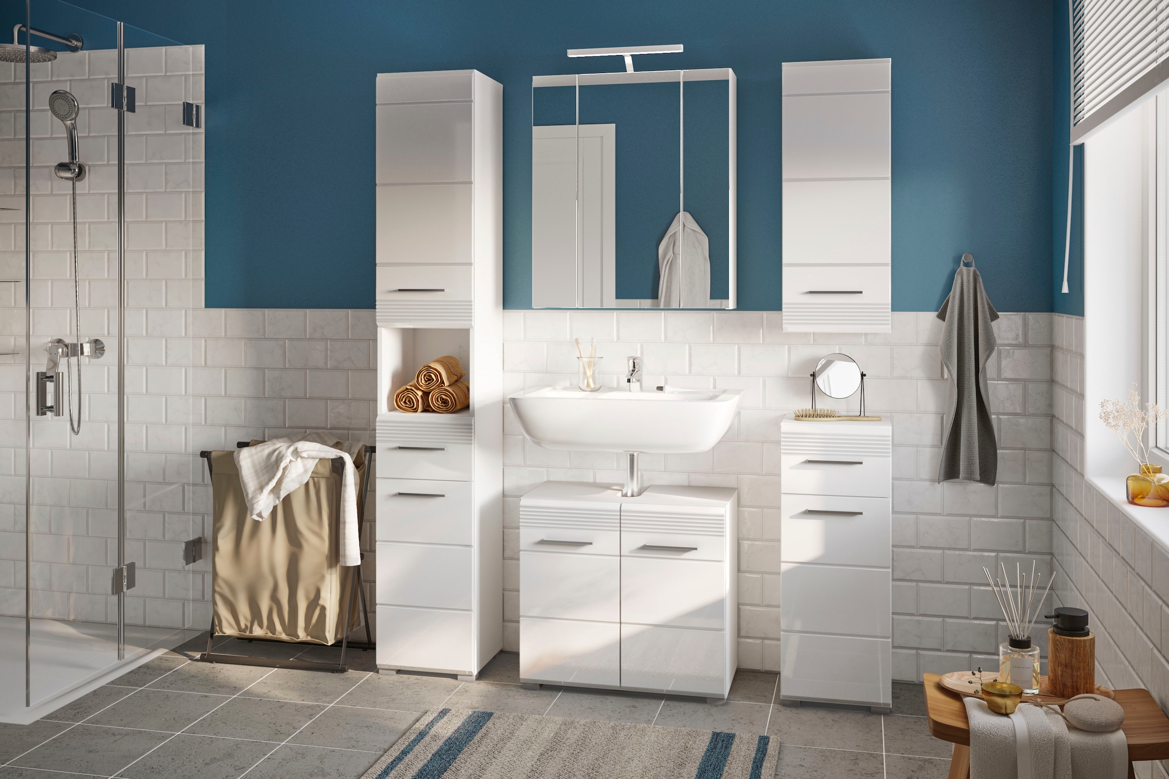 INOSIGN Unterschrank »Malmö, Breite 30 cm, 1 Tür (Türanschlag wechselbar), 1 Schubkasten« in verschiedenen Farben erhältlich, Badmöbel, Badschrank, Kommode, Bad